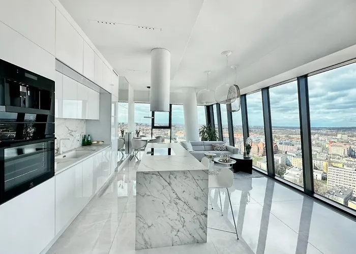 Apartament White Sky 20 Hanza Tower- Free Parking